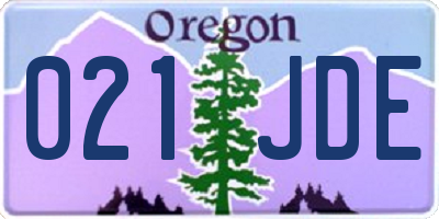 OR license plate 021JDE
