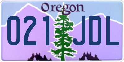 OR license plate 021JDL