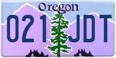OR license plate 021JDT