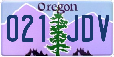 OR license plate 021JDV