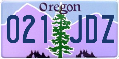 OR license plate 021JDZ