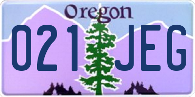 OR license plate 021JEG