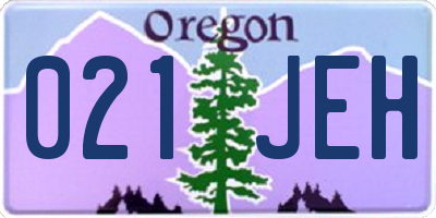 OR license plate 021JEH