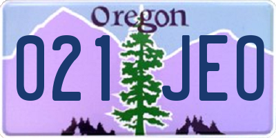 OR license plate 021JEO