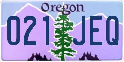 OR license plate 021JEQ