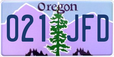 OR license plate 021JFD