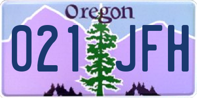 OR license plate 021JFH