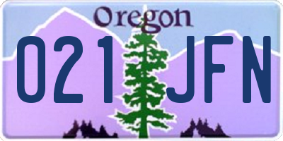 OR license plate 021JFN