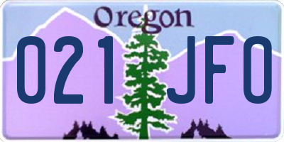 OR license plate 021JFO