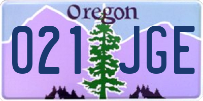 OR license plate 021JGE