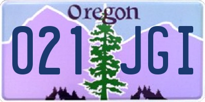 OR license plate 021JGI
