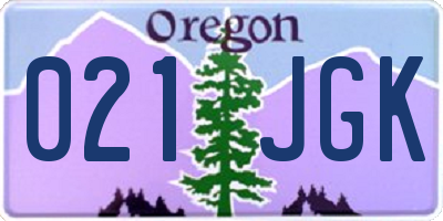 OR license plate 021JGK