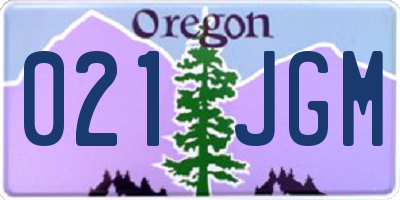 OR license plate 021JGM