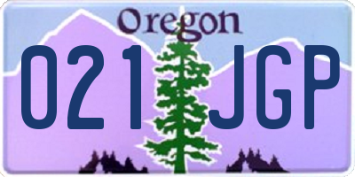 OR license plate 021JGP