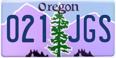 OR license plate 021JGS