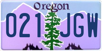OR license plate 021JGW