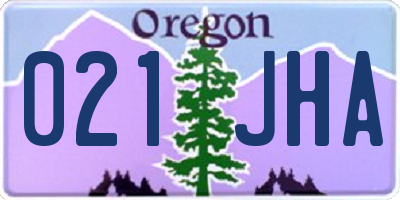OR license plate 021JHA