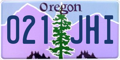 OR license plate 021JHI