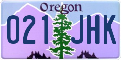 OR license plate 021JHK