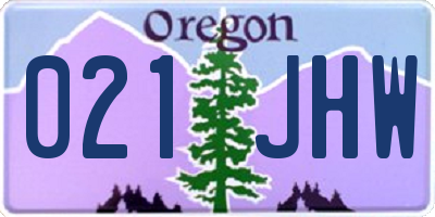 OR license plate 021JHW
