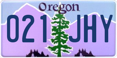 OR license plate 021JHY