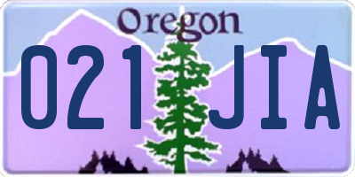 OR license plate 021JIA