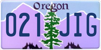 OR license plate 021JIG