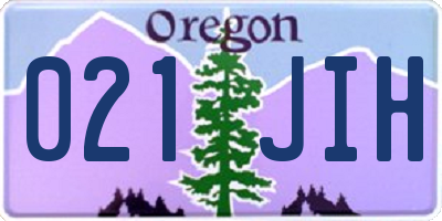 OR license plate 021JIH
