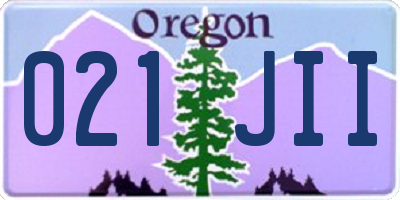OR license plate 021JII