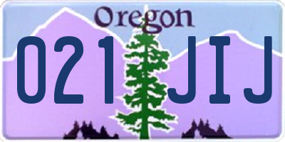 OR license plate 021JIJ
