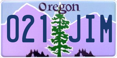 OR license plate 021JIM