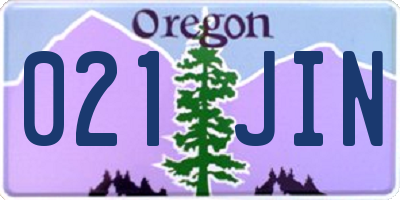 OR license plate 021JIN