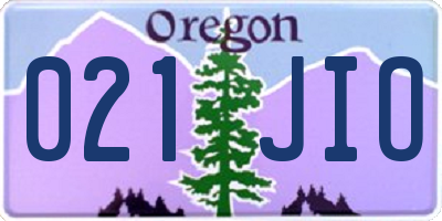 OR license plate 021JIO