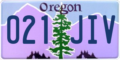 OR license plate 021JIV