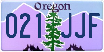OR license plate 021JJF
