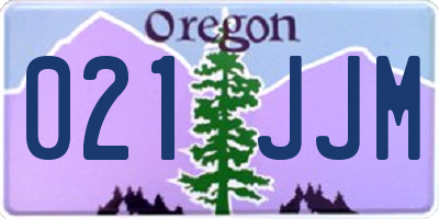 OR license plate 021JJM