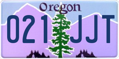 OR license plate 021JJT