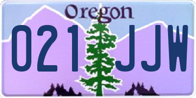 OR license plate 021JJW
