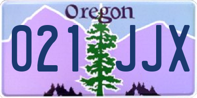 OR license plate 021JJX