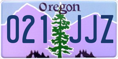 OR license plate 021JJZ