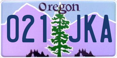 OR license plate 021JKA