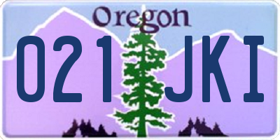 OR license plate 021JKI