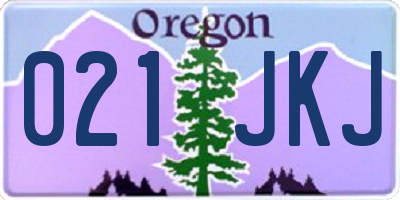 OR license plate 021JKJ