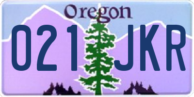 OR license plate 021JKR