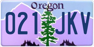 OR license plate 021JKV
