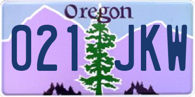 OR license plate 021JKW