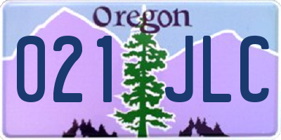 OR license plate 021JLC