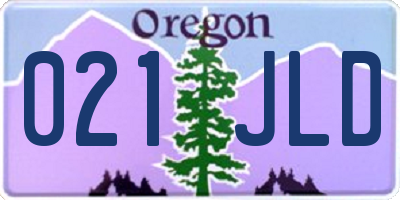 OR license plate 021JLD