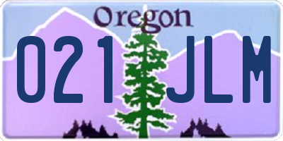 OR license plate 021JLM