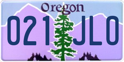 OR license plate 021JLO
